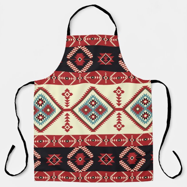 Native fabric. Geometric design kilim. Ethnic trib Apron (Front)