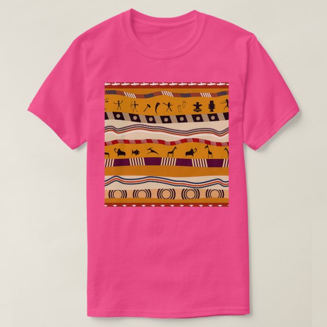 Native figures vector pattern  T-Shirt (Design Front)