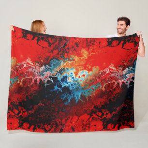 Native Fire Fractal Fleece Blanket