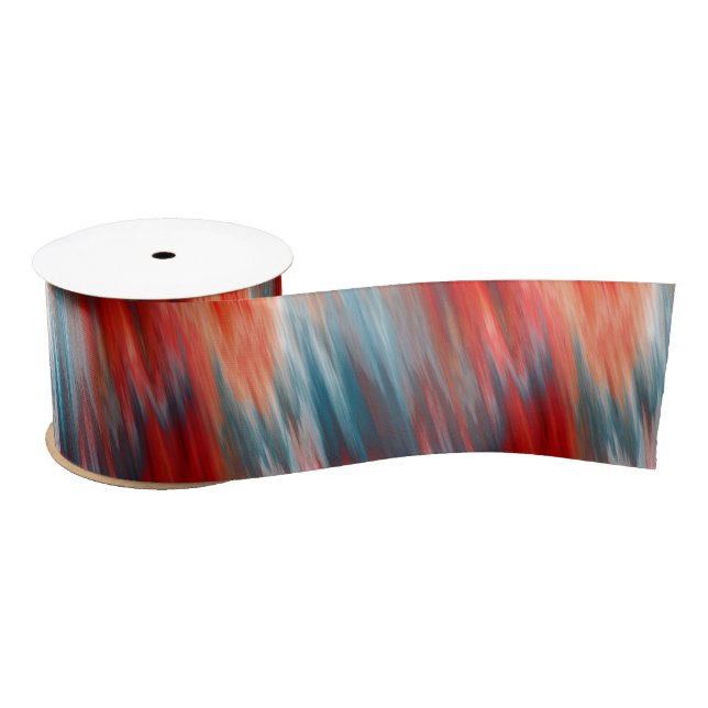 Native Fire Turquoise and red  Satin Ribbon (Spool)