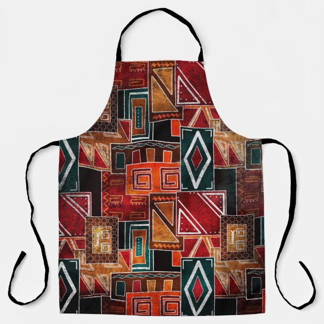 Native folk, grunge ornamental background. apron (Front)