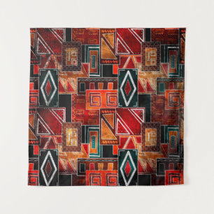 Native folk grunge ornamental pattern background tapestry