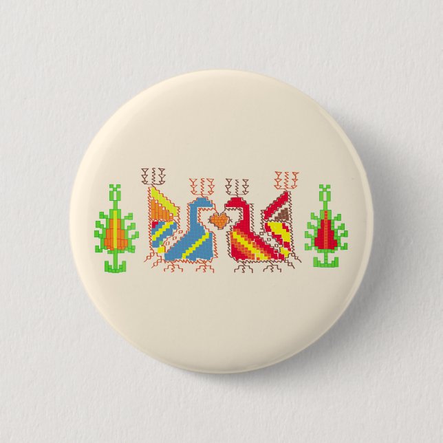 Native Geometric Pattern Round Badge (Front)