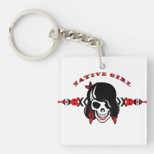 Native Girl Key Ring