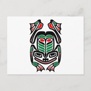 Native Haida Art Frog - black on white Postcard