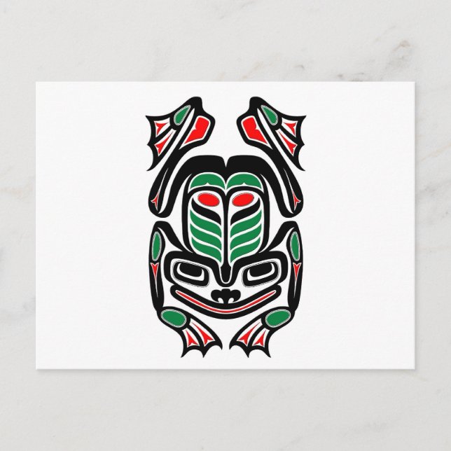Native Haida Art Frog - black on white Postcard (Front)
