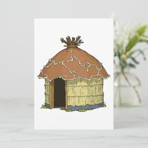 Native Hut Home Invitations