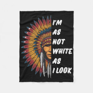 Native Indian American Day Sticker  Fleece Blanket