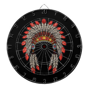 “Native Indian Chief Headdress” Dart Board