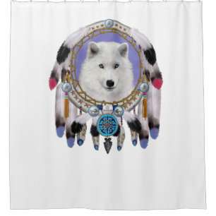 Native Indian Wolf Spirit Shower Curtain