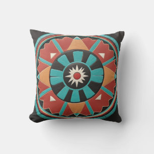 Native inspired clay art cushion