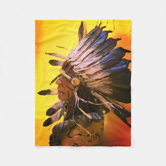 Native Kiowa "Morning sky" original art Fleece Blanket (Front)