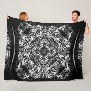 Native Lightning Dragon Tribal Mandala Quilt Fleece Blanket