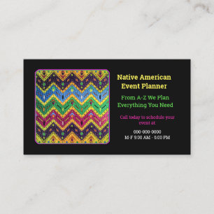 Native Mexican Colorful Abstract Design Business Card