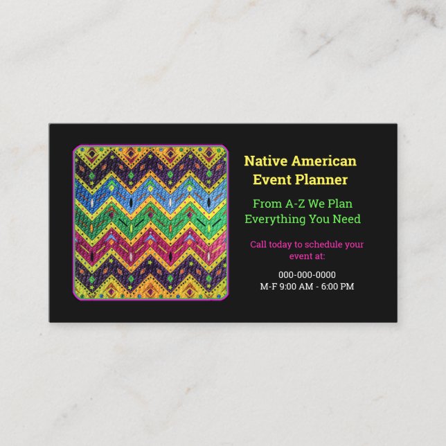 Native Mexican Colourful Abstract Design Business Card (Front)