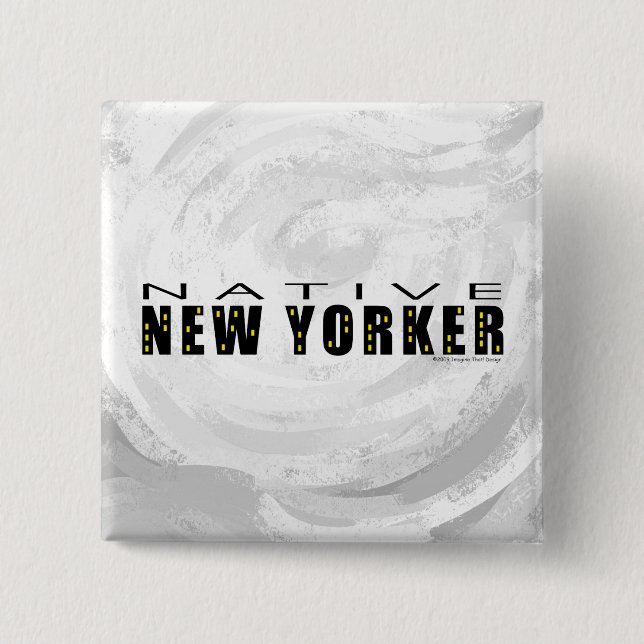 Native New Yorker black 15 Cm Square Badge (Front)