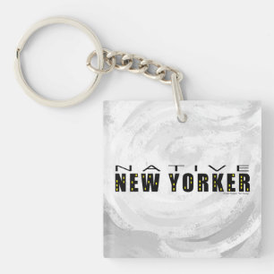 Native New Yorker black Key Ring