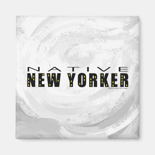 Native New Yorker black Magnet (Front)