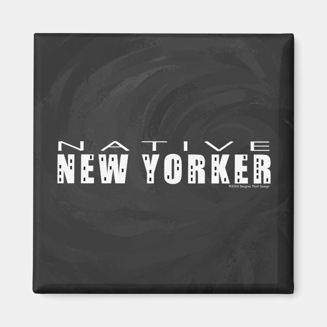 Native New Yorker black Magnet (Front)