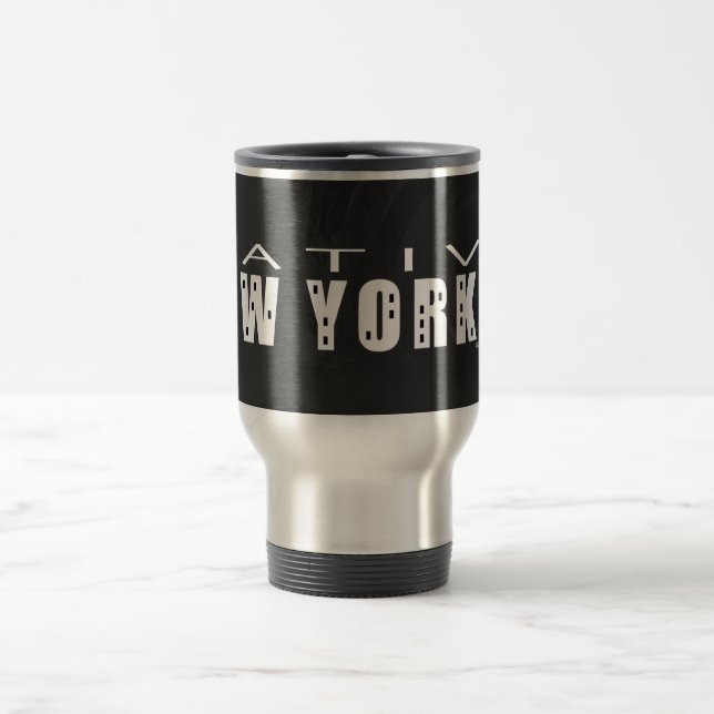 Native New Yorker black Travel Mug (Center)