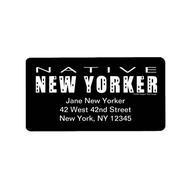 Native New Yorker Dark Address Label (Front)