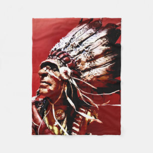 Native "Nez Perce Chief" original art  Fleece Blanket
