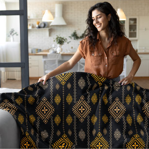 Native Pattern Boho Culture Ethnic Design Fleece Blanket