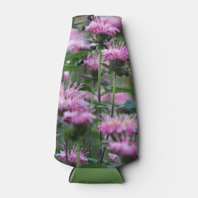 Native Pink Bee Balm Bottle Cooler (Front)