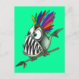 Native Piranha Postcard