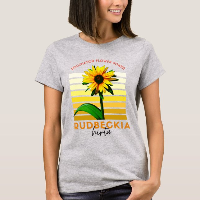 Native Plant Rudbeckia Hirta Black Eyed Susan T-Shirt (Front)