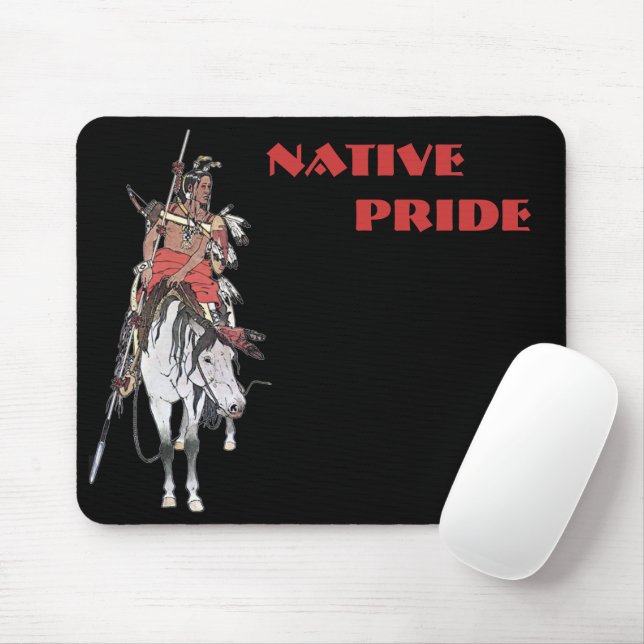 Native Pride Plains Indian on Horseback Mouse Pad (With Mouse)