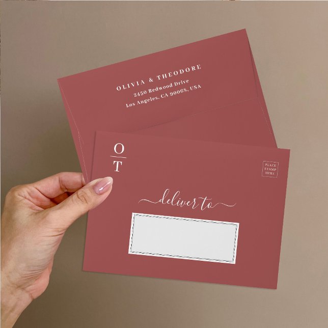 Native Protea Watercolor Floral Boho Botanical Envelope (Creator Uploaded)