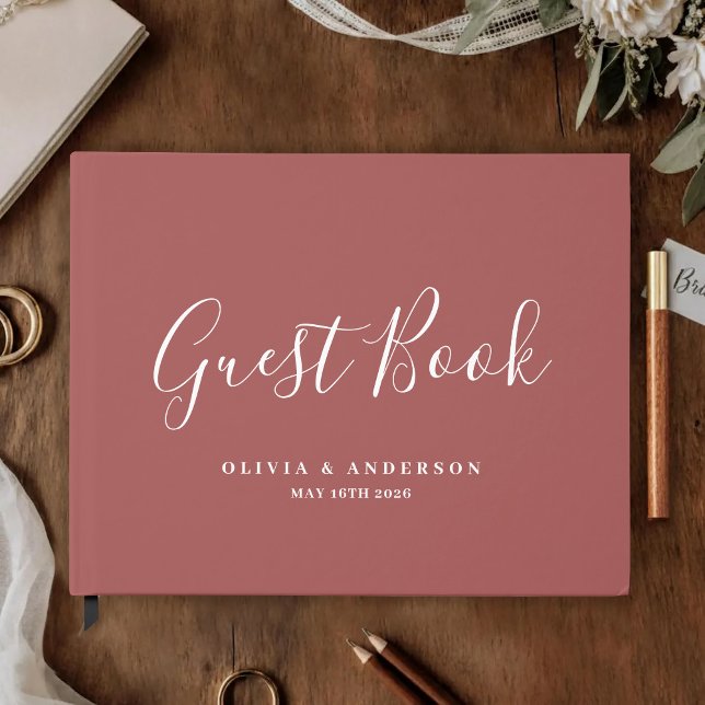 Native Protea Watercolor Floral Boho Botanical Guest Book (Creator Uploaded)