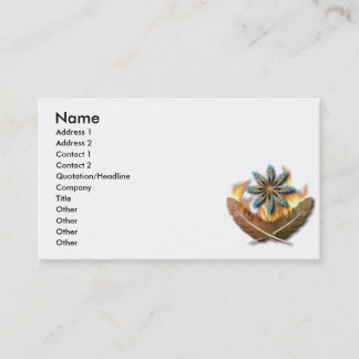 native red tailed hawk feathers and flames digital business card