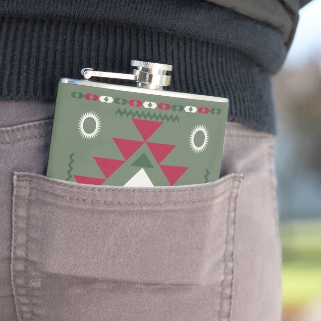 Native Santa Pattern Hip Flask (In Situ)