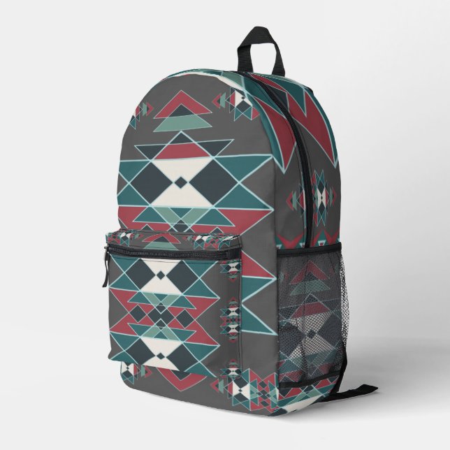 Native Southwestern Indian Art Blanket Design Printed Backpack (Back Corner Right)