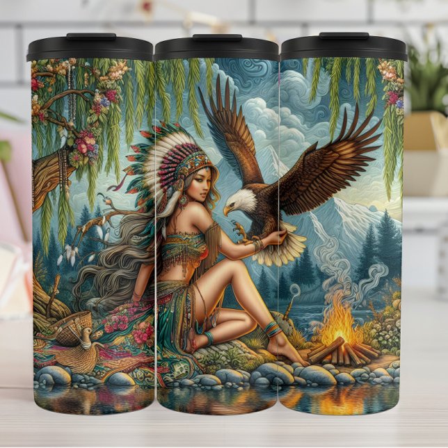 Native Spirit, Eagle, Mountain Wilderness. Thermal Tumbler (Creator Uploaded)