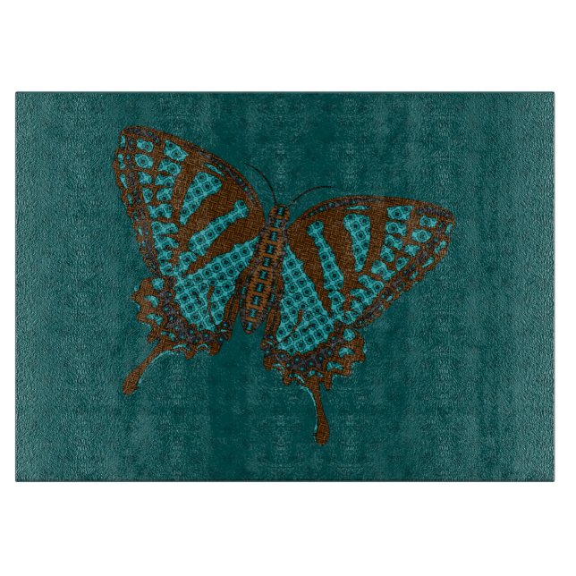 Native Swallowtail Glass Cutting Board (Front)