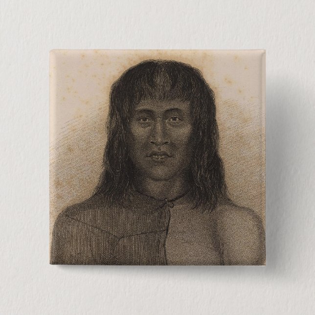Native, Terra del Fuego, Argentina and Chile 15 Cm Square Badge (Front)