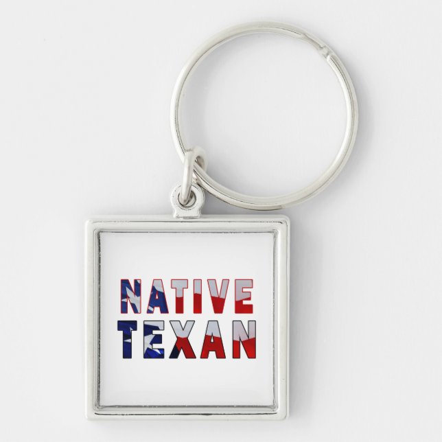 Native Texan Flag Key Ring (Front)
