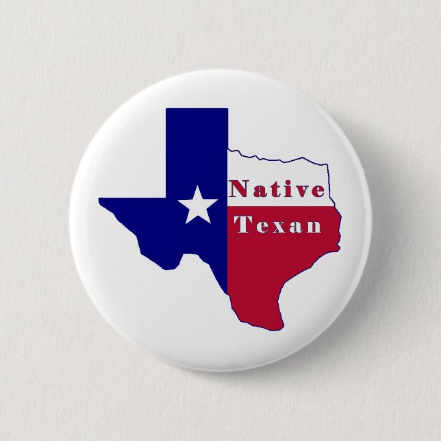 Native Texan Flag Map 6 Cm Round Badge (Front)