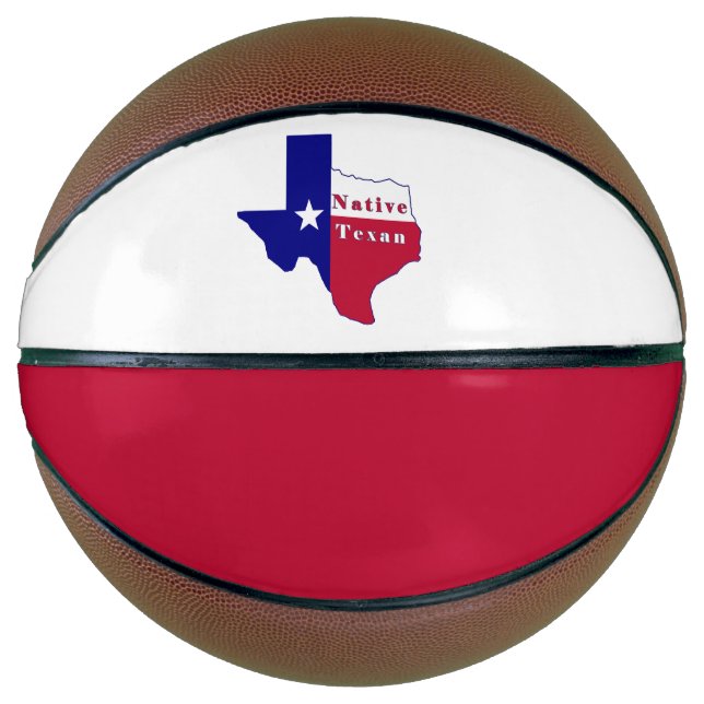 Native Texan Flag Map Basketball (Front)