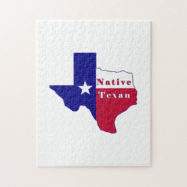 Native Texan Flag Map Jigsaw Puzzle (Vertical)