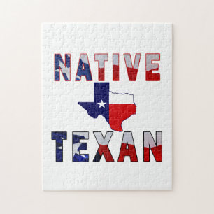 Native Texan Flag Map Jigsaw Puzzle