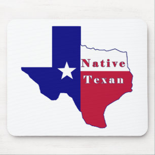 Native Texan Flag Map Mouse Pad