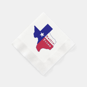 Native Texan Flag Map Napkin