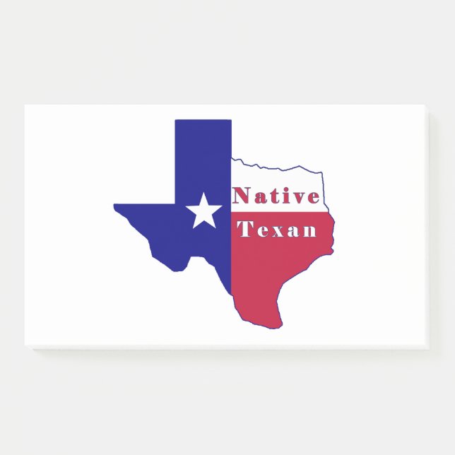 Native Texan Flag Map Post-it Notes (Front)