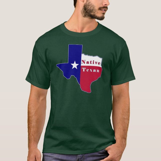Native Texan Flag Map T-Shirt (Front)