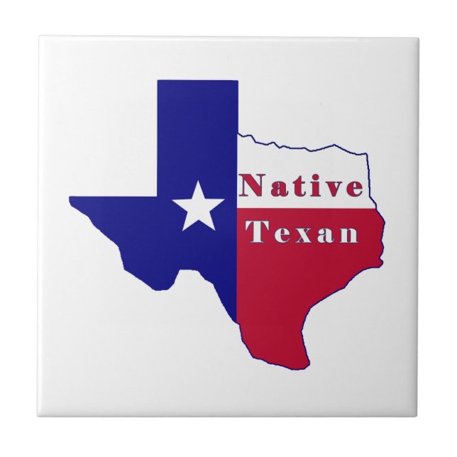 Native Texan Flag Map Tile (Front)