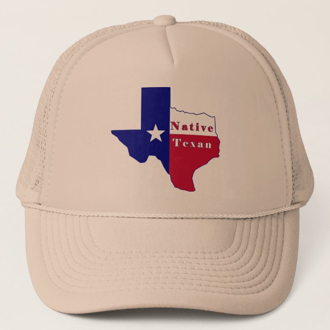 Native Texan Flag Map Trucker Hat (Front)